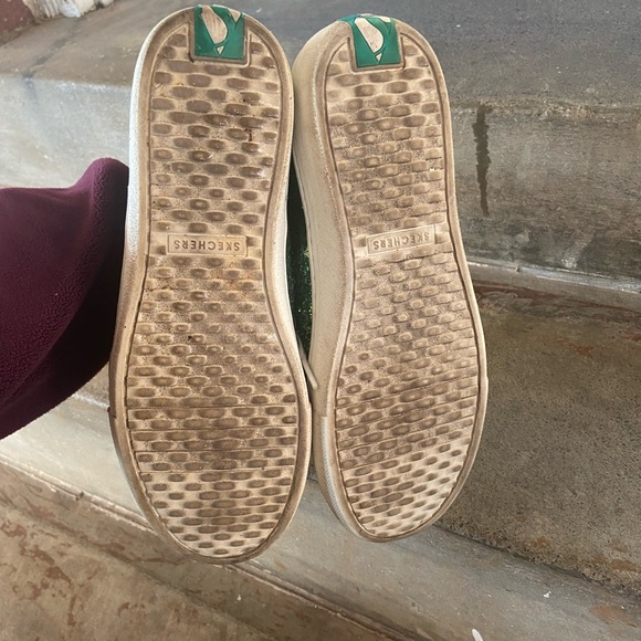 Skechers Goldie Green and Silver Glitter Sneakers - Picture 8 of 8